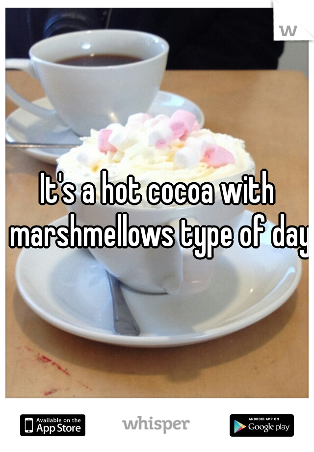 It's a hot cocoa with marshmellows type of day