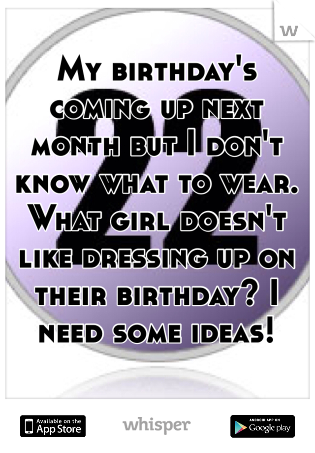 My birthday's
coming up next month but I don't know what to wear. What girl doesn't like dressing up on their birthday? I need some ideas!