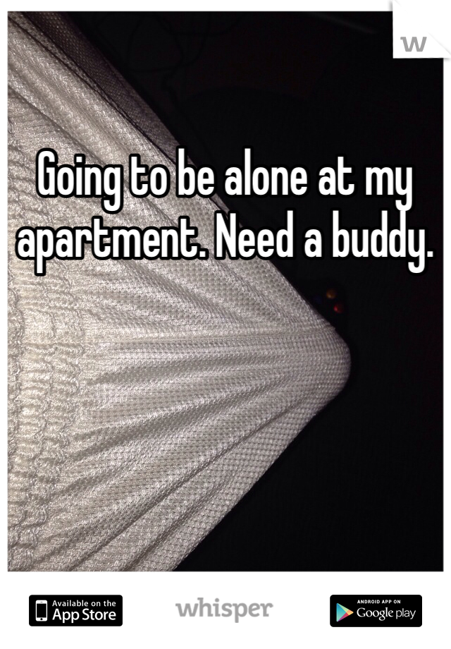 Going to be alone at my apartment. Need a buddy.