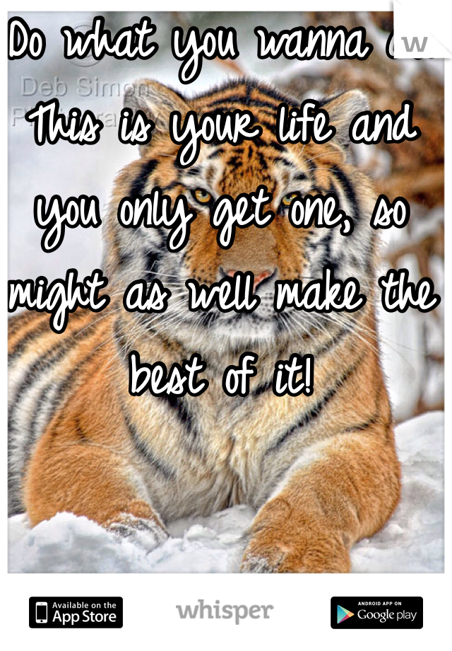 Do what you wanna do. This is your life and you only get one, so might as well make the best of it! 