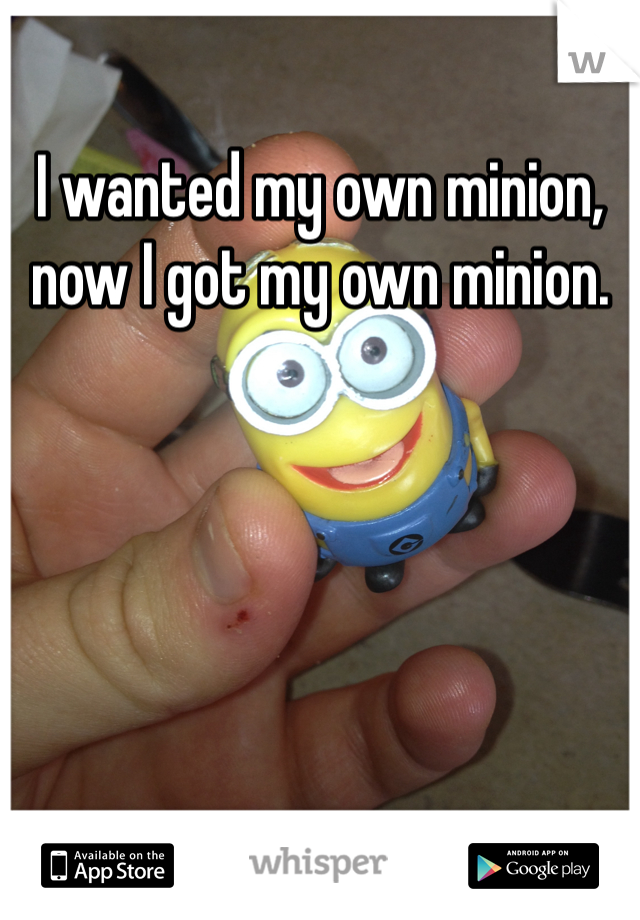 I wanted my own minion, now I got my own minion. 