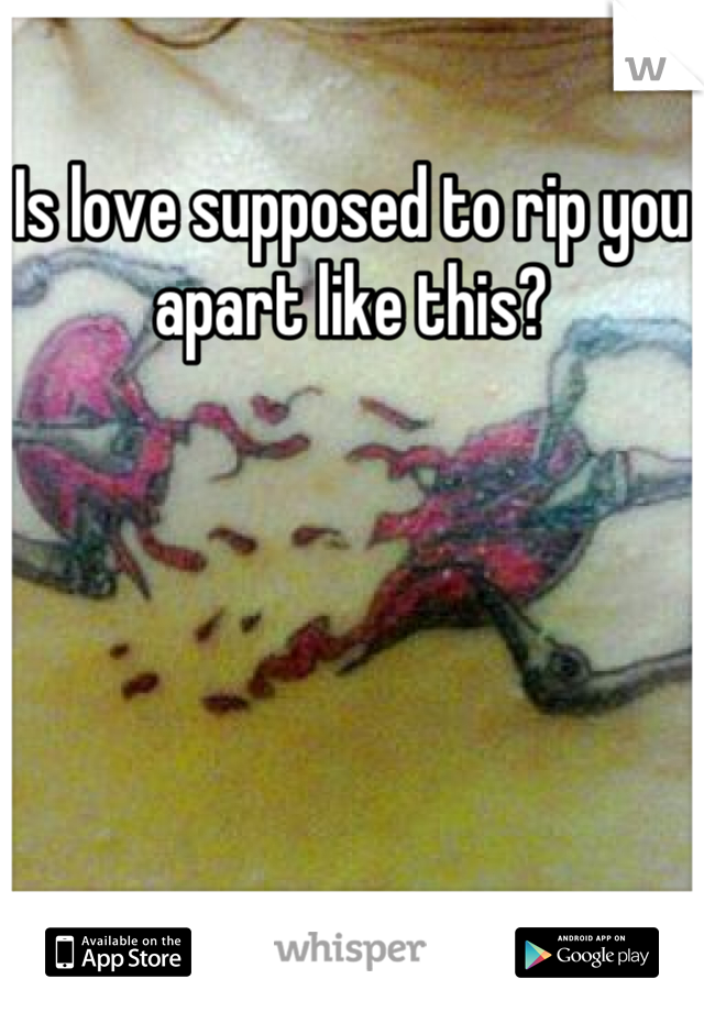 Is love supposed to rip you apart like this?