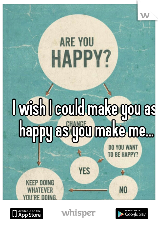 I wish I could make you as happy as you make me...