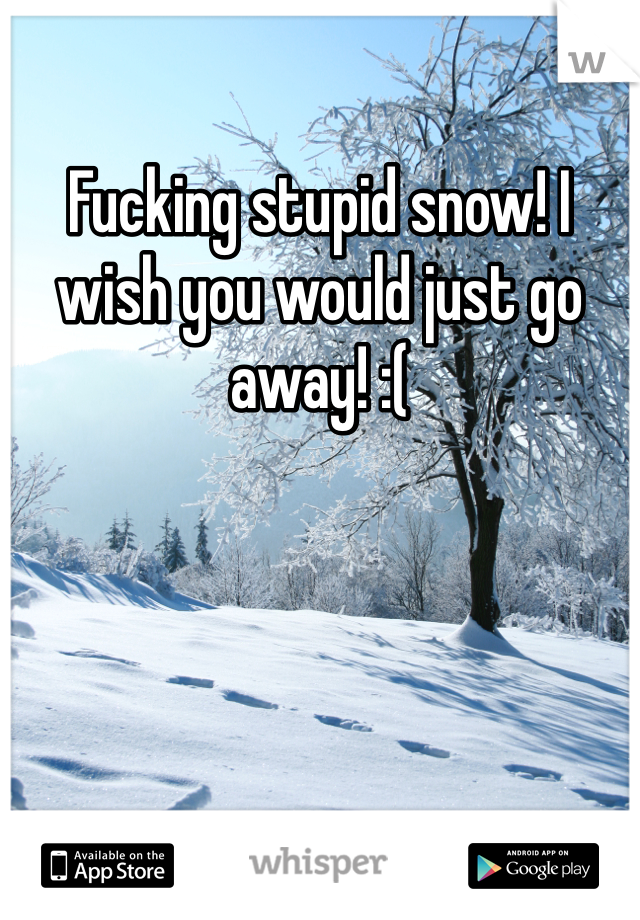 Fucking stupid snow! I wish you would just go away! :( 