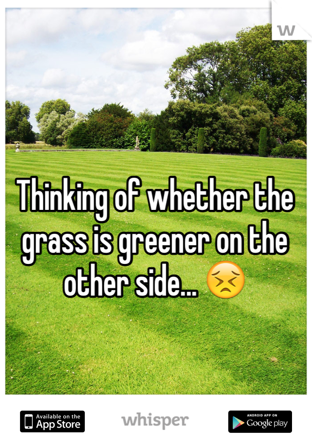 Thinking of whether the grass is greener on the other side... 😣