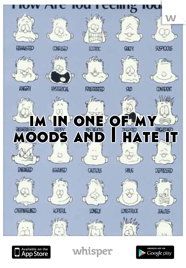 im in one of my moods and I hate it