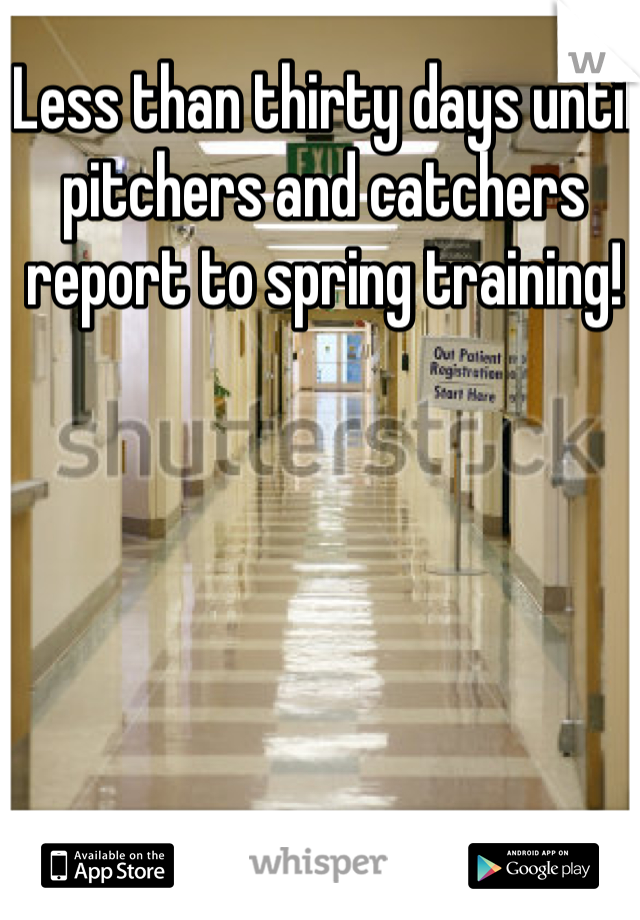 Less than thirty days until pitchers and catchers report to spring training!