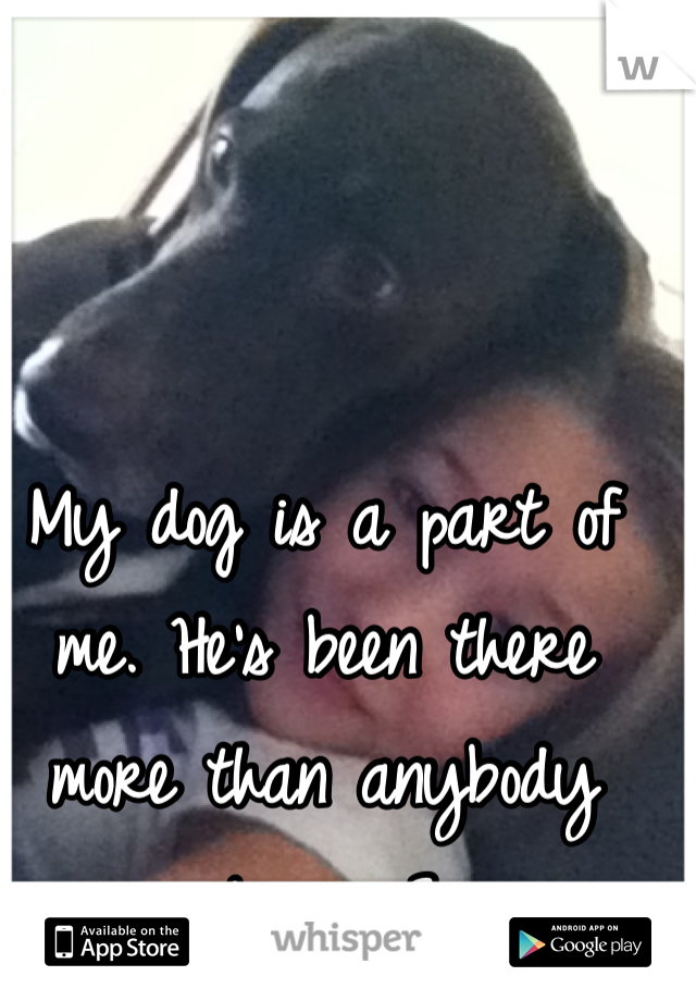 My dog is a part of me. He's been there more than anybody else.  <3