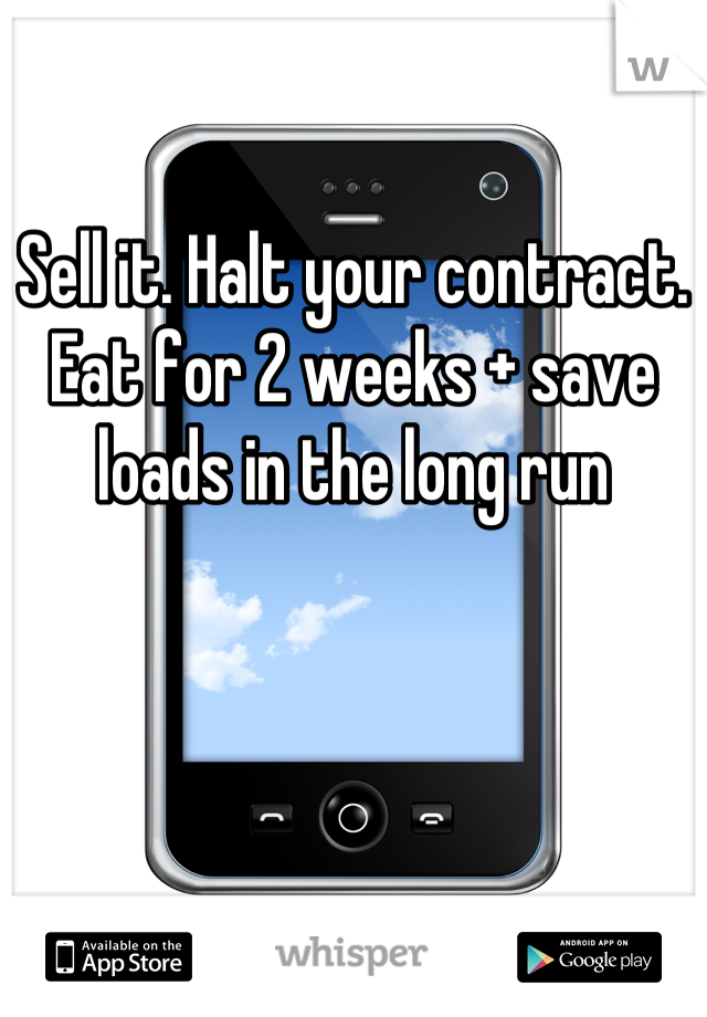 Sell it. Halt your contract. Eat for 2 weeks + save loads in the long run