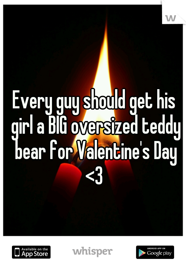 Every guy should get his girl a BIG oversized teddy bear for Valentine's Day <3 