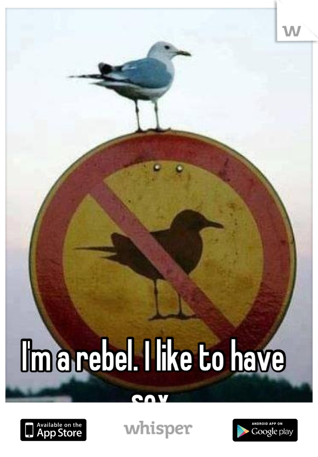 I'm a rebel. I like to have sex.