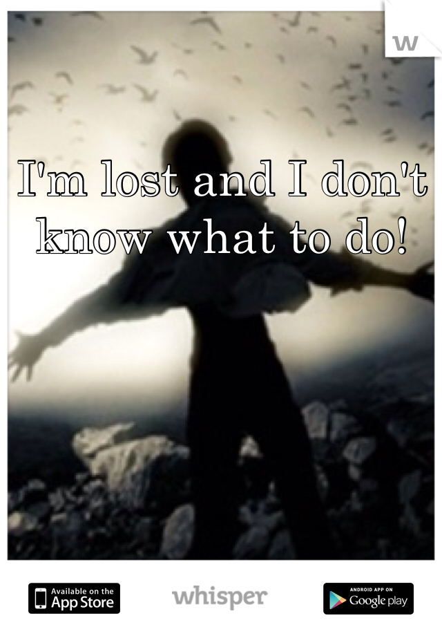 I'm lost and I don't know what to do!