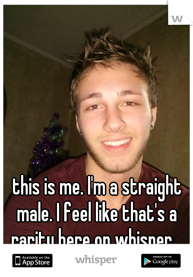  this is me. I'm a straight male. I feel like that's a rarity here on whisper.  