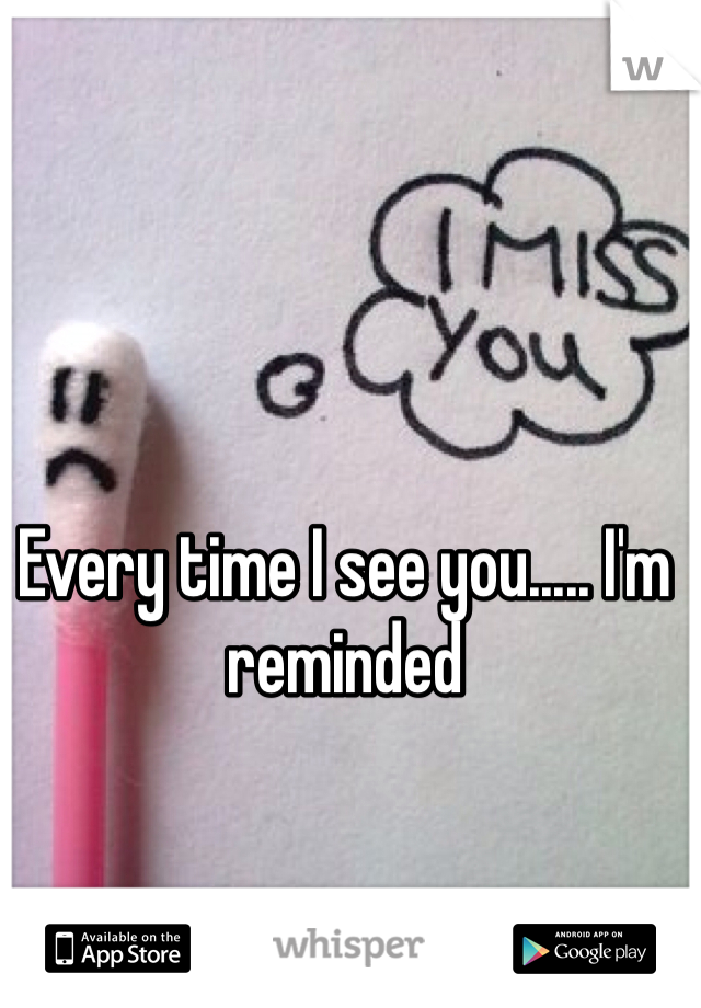 Every time I see you..... I'm reminded 