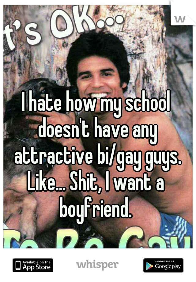 I hate how my school doesn't have any attractive bi/gay guys.
Like... Shit, I want a boyfriend. 