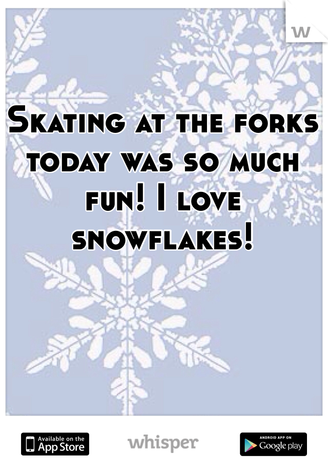 Skating at the forks today was so much fun! I love snowflakes!