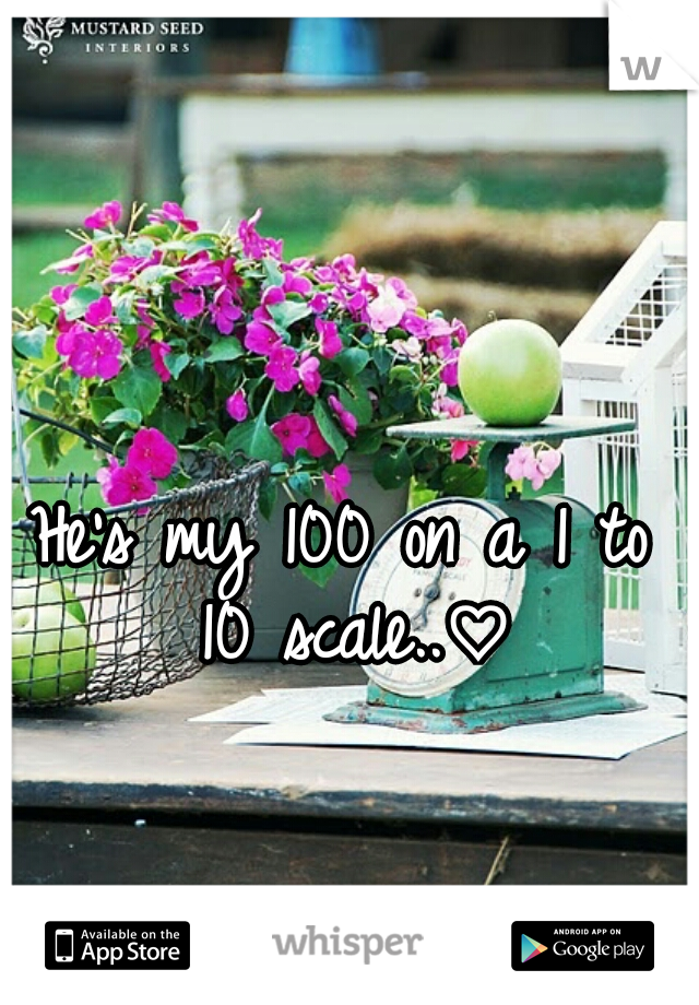 He's my 100 on a 1 to 10 scale..♡