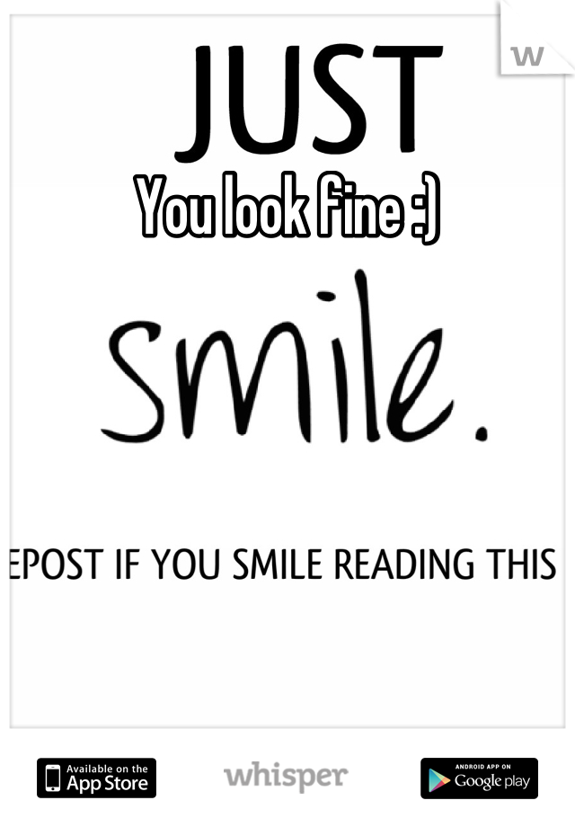 You look fine :)