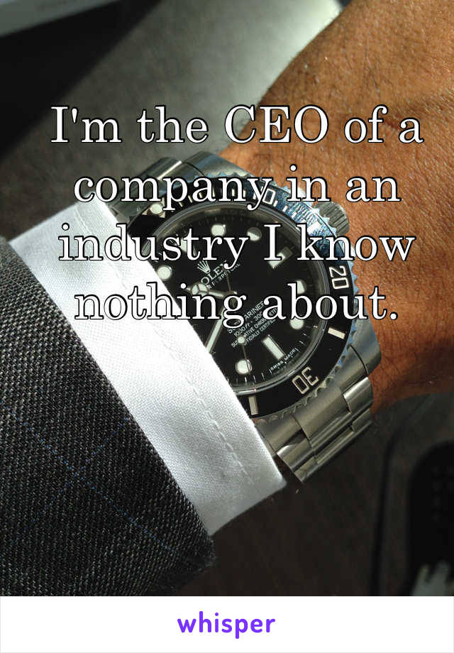 I'm the CEO of a company in an industry I know nothing about. 