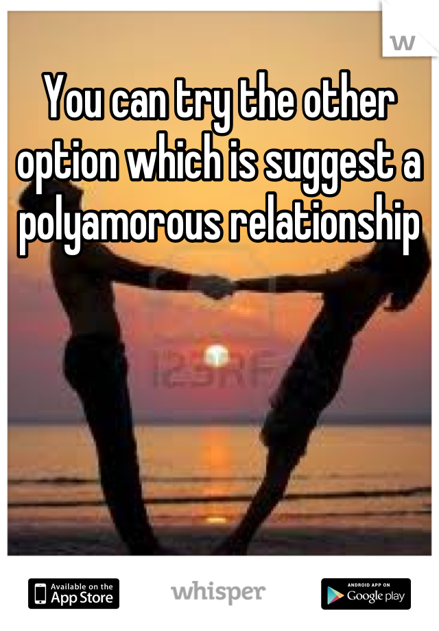 You can try the other option which is suggest a polyamorous relationship