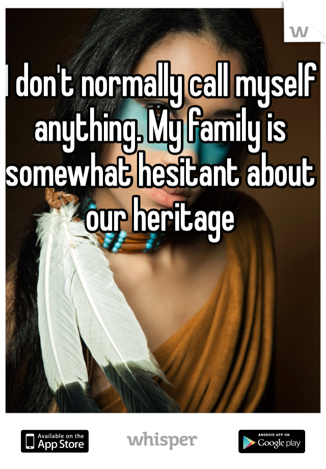 I don't normally call myself anything. My family is somewhat hesitant about our heritage 