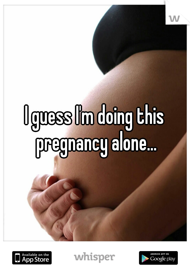 I guess I'm doing this pregnancy alone...