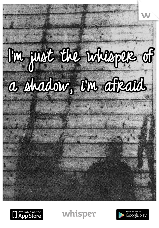 I'm just the whisper of a shadow, i'm afraid 
