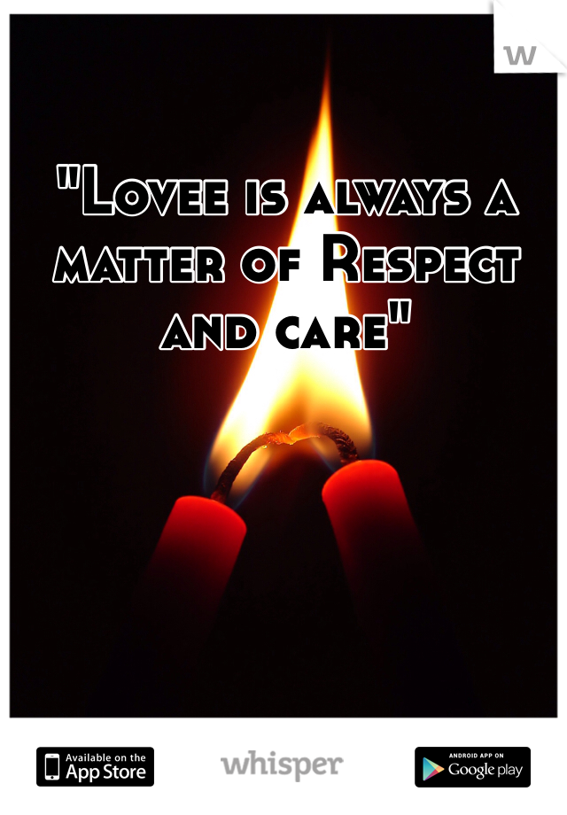 "Lovee is always a matter of Respect and care"