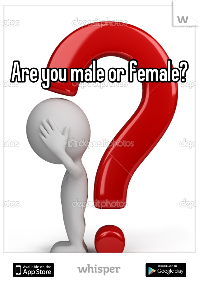 Are you male or female?