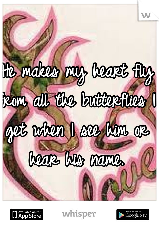 He makes my heart fly from all the butterflies I get when I see him or hear his name. 