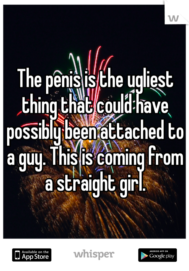 The penis is the ugliest thing that could have possibly been attached to a guy. This is coming from a straight girl.