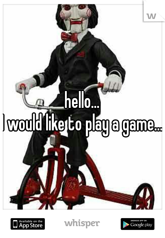 hello...

I would like to play a game...