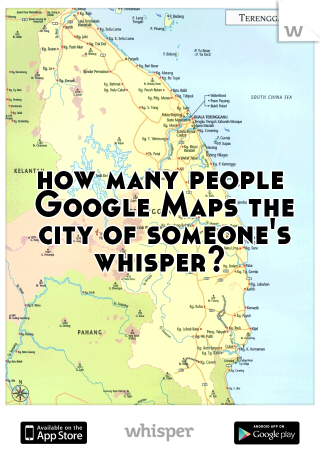 how many people Google Maps the city of someone's whisper? 