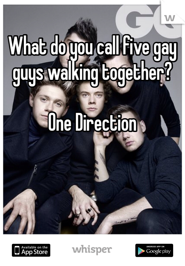 What do you call five gay guys walking together?  

One Direction 