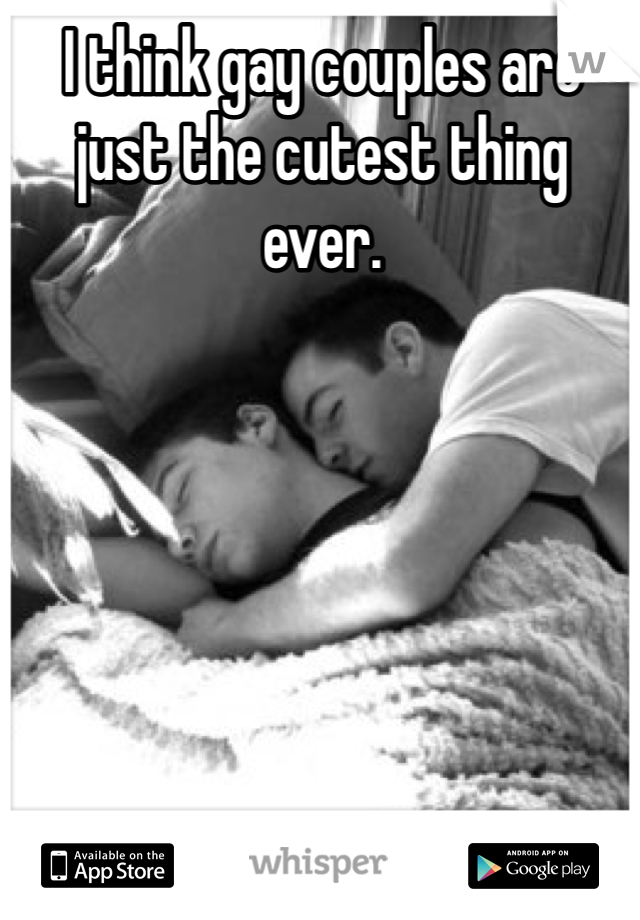 I think gay couples are just the cutest thing ever. 