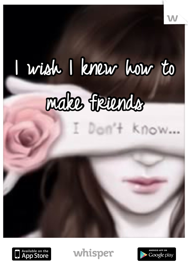 I wish I knew how to make friends