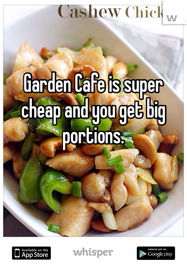 Garden Cafe is super cheap and you get big portions.