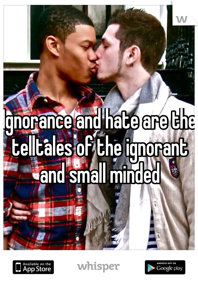 Ignorance and hate are the telltales of the ignorant and small minded 