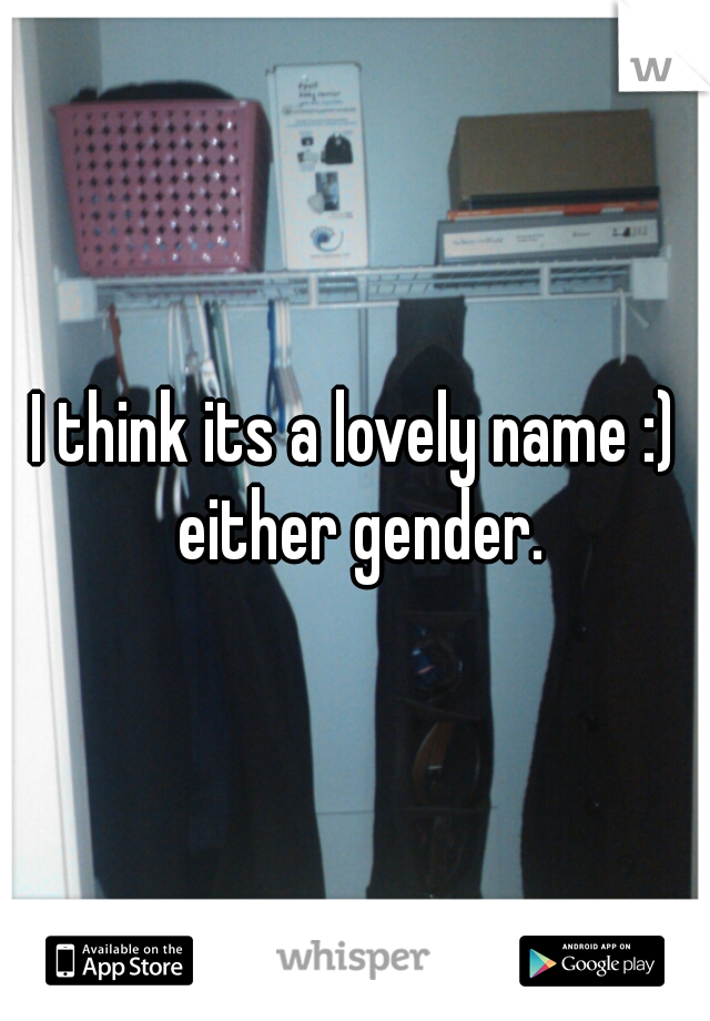 I think its a lovely name :) either gender.