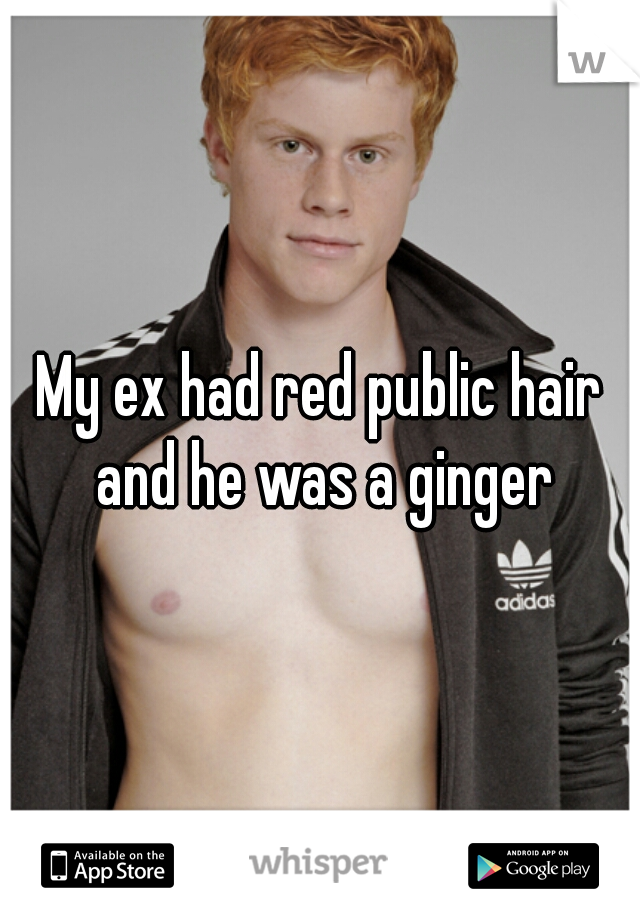 My ex had red public hair and he was a ginger
