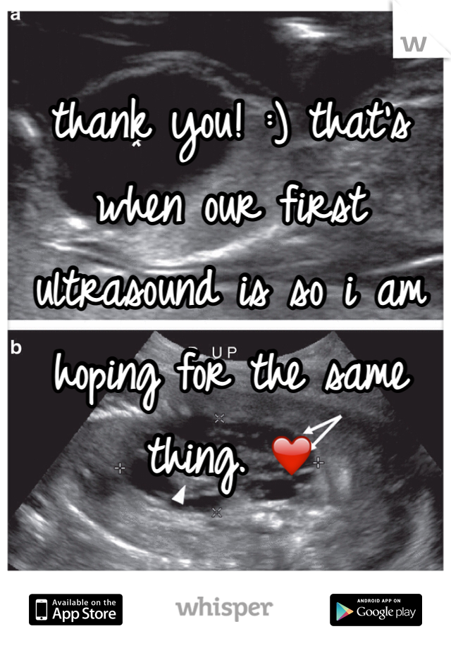 thank you! :) that's when our first ultrasound is so i am hoping for the same thing. ❤️