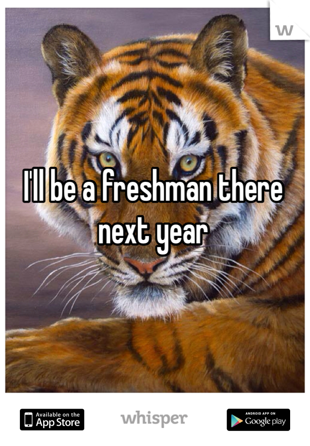 I'll be a freshman there next year 