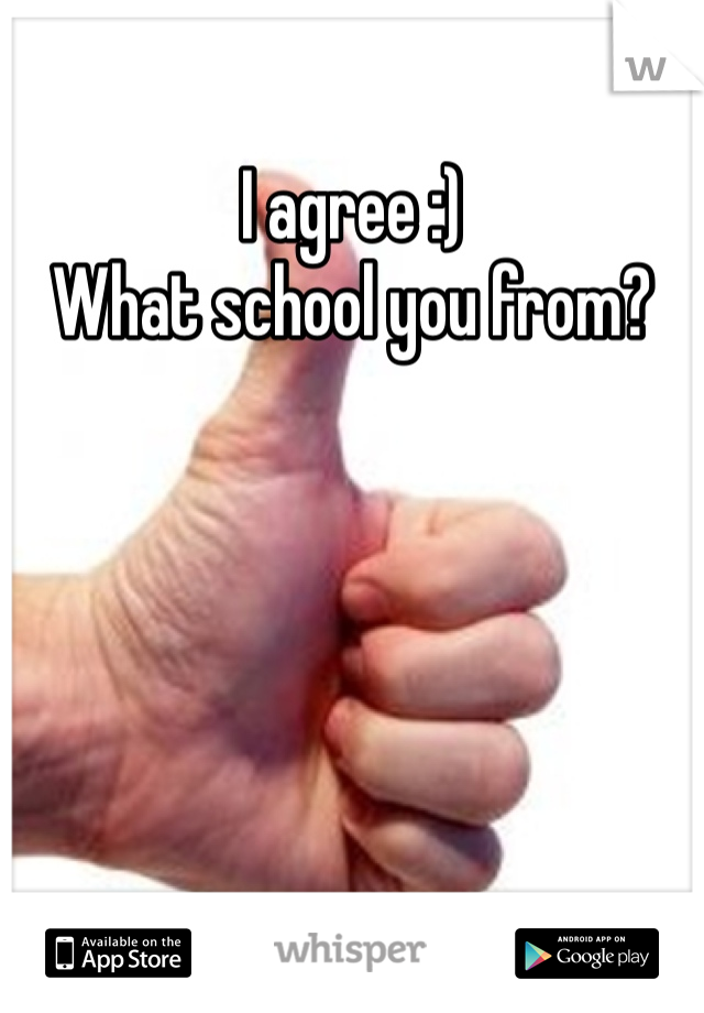 I agree :) 
What school you from?