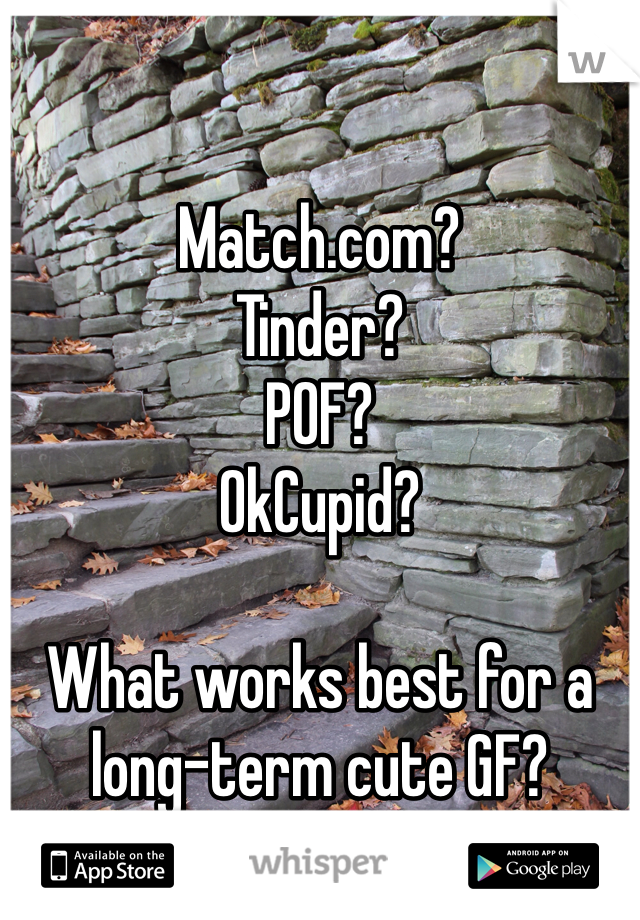 Match.com?
Tinder?
POF?
OkCupid?

What works best for a long-term cute GF?