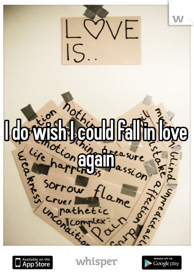 I do wish I could fall in love again 