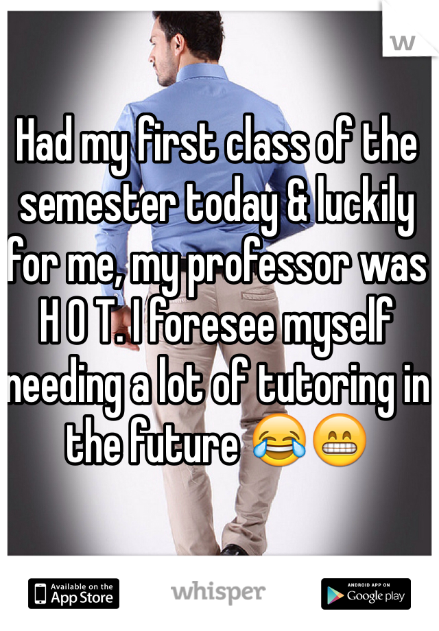 Had my first class of the semester today & luckily for me, my professor was H O T. I foresee myself needing a lot of tutoring in the future 😂😁 