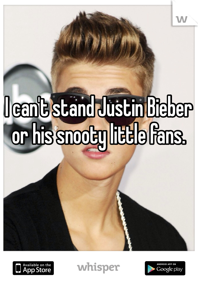 I can't stand Justin Bieber or his snooty little fans.