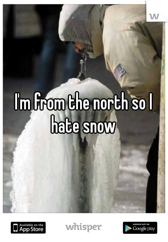 I'm from the north so I hate snow 