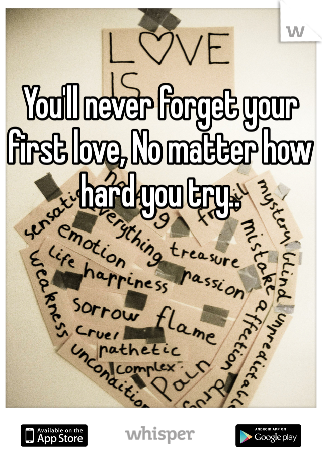 You'll never forget your first love, No matter how hard you try..