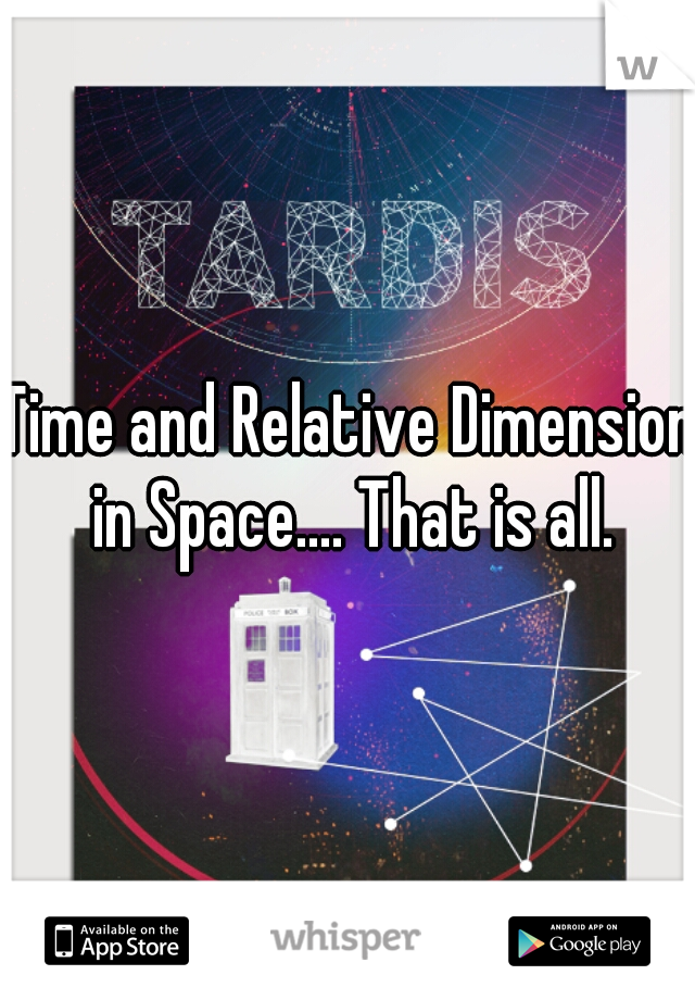 Time and Relative Dimension in Space.... That is all.